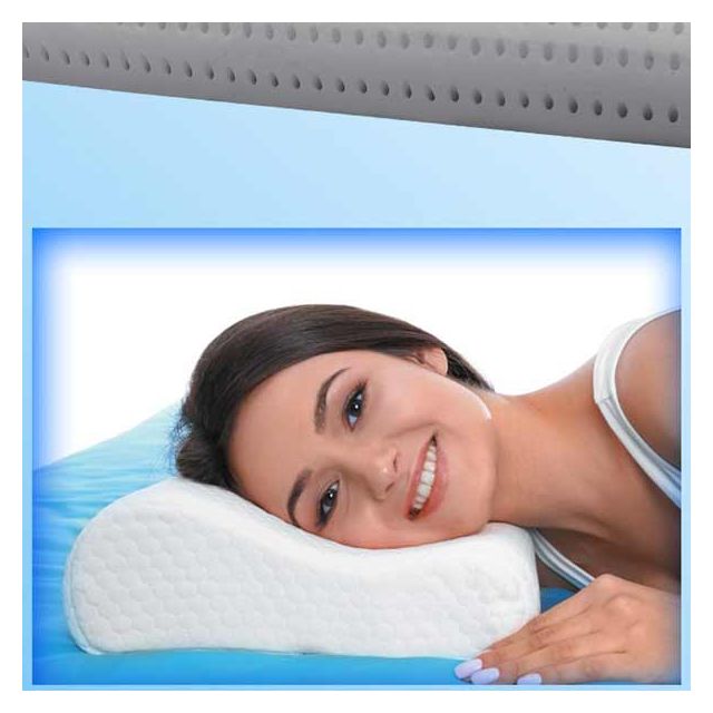 Guanciale Cervicale "Iris" antiacaro in memory foam con doppia onda